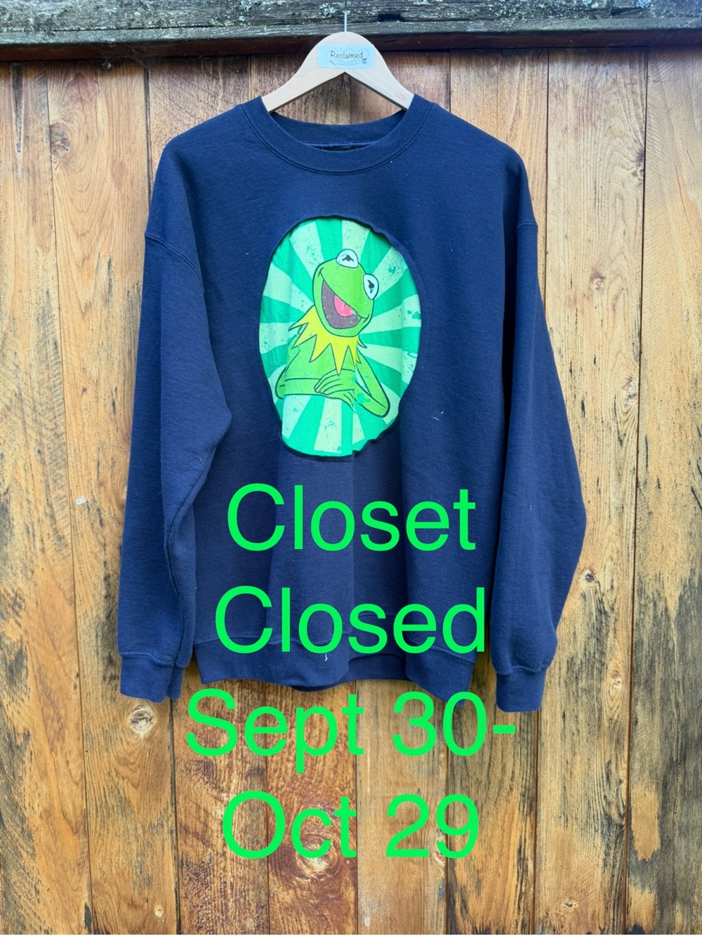 Closet closing notice